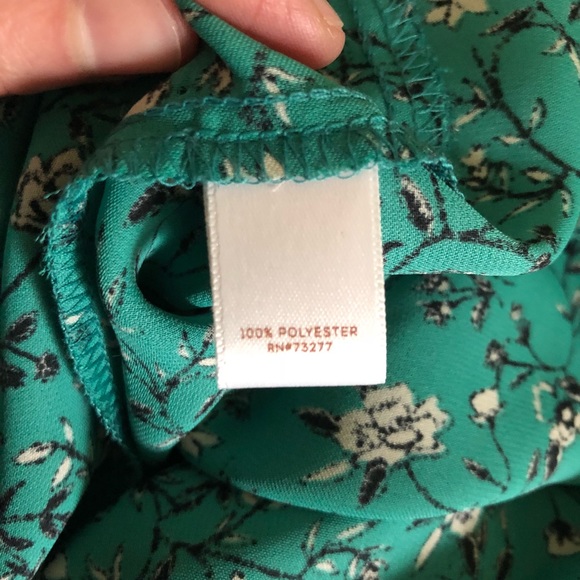 LC Lauren Conrad Green Cap Sleeve Blouse - Picture 7 of 8